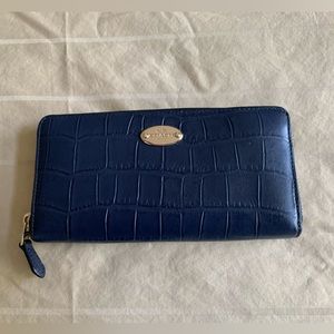 Coach navy blue leather wallet